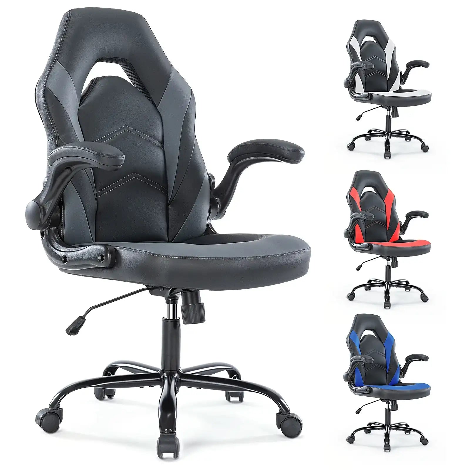 Ergonomic PU Leather Gaming & Office Chair – Adjustable Height, Flip-Up Armrests