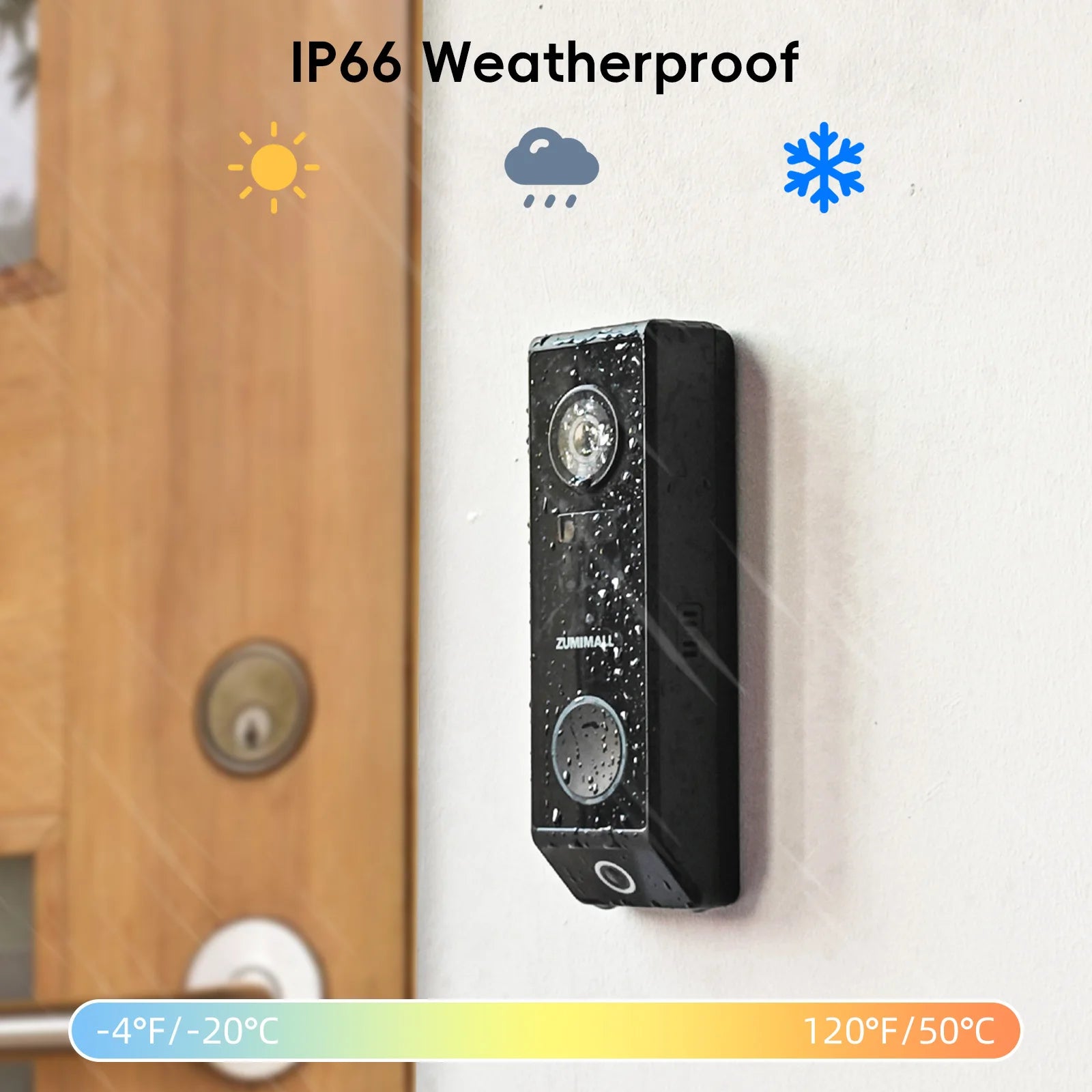 ZUMIMALL Dual-Lens Video Doorbell – Wireless/Wired Smart Doorbell with Battery & Chime, 2-Way Audio, Voice Changer & Home Security Camera