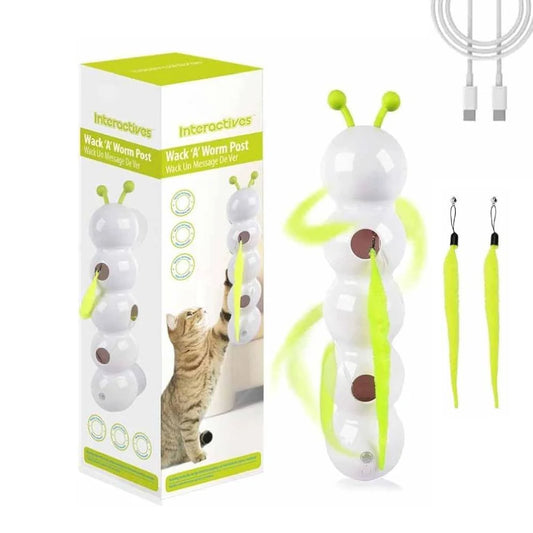 2025 Intelligent Interactive Cat Toy – Automatic Earthworm Pole with Popping Hole Design, Teasing Toy for Active Indoor Cats