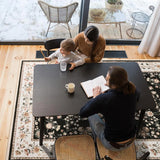 Vintage Floral Washable Area Rug – Soft Low-Pile Non-Slip Carpet for Living Room & Bedroom