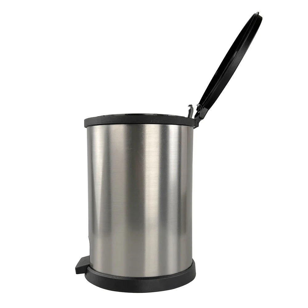 Round 1.5 Gallon Plastic Step Trash Can – Compact Pedal Bin for Bathroom & Office