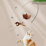 Interactive Sparrow Cat Toy with Flapping Wings & Catnip – Motion Sensor Bird-Style Plaything for Cats