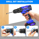 21 V Cordless Power Drill Set – Handheld Screwdriver Drill with 25 + 1 Torque Settings, 1.5Ah Li-Ion Battery & Fast Charger