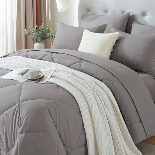 7-Piece “Bed-in-a-Bag” Comforter Set – Complete Bedding Bundle with Sheets, Pillowcases & Comforter