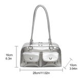 Retro Y2K Under-Arm PU Leather Bag for Women – Multi-Pocket Shoulder Tote & Casual Designer Satchel