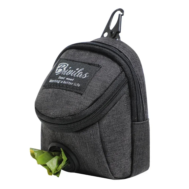 Portable Dog Treat Pouch & Training Bag – Multifunction Travel Bag with Poop Bag Dispenser for Outdoor Pet Training & Walks