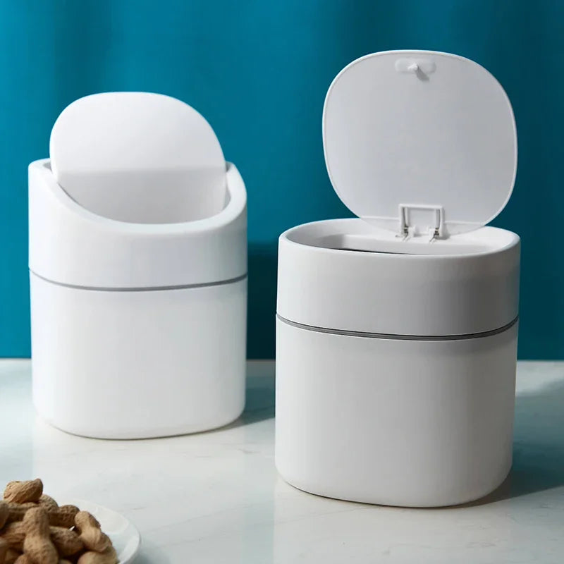Mini Trash Can with Lid – Small Countertop Dustbin for Bathroom, Office & Bedroom