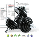 44LB Cast Iron Adjustable Dumbbell & Barbell Set – Solid Handles, Convertible Design for Bodybuilding & Home Training