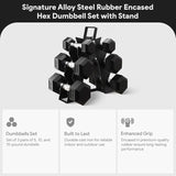 BalanceFrom Premium Rubber Encased Hex Dumbbell Sets – 46LB, 60LB, and 100LB Options for Home & Gym Training