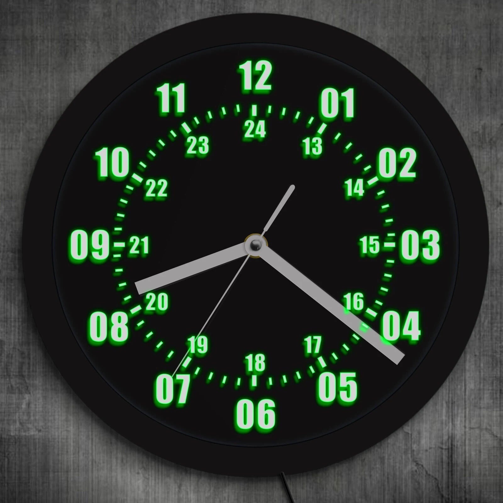 Smart LED Indoor/Outdoor Wall Clock – Remote-Control Luminous Wall Clock with 7-Color Backlight & 12/24-Hour Display