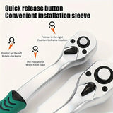 24-Tooth Drive Socket Wrench Set — 1/4" + 3/8" + 1/2" Ratchet | Compact Multi-Socket Kit for Car & Mechanical Repair