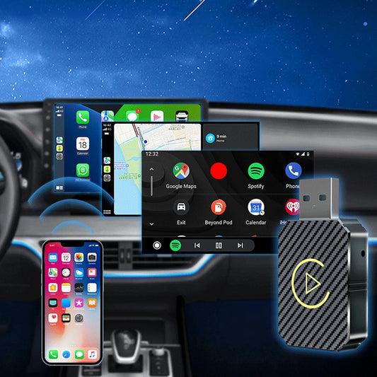 Wireless CarPlay & Android Auto Adapter – 2-in-1 Plug & Play USB Dongle Mini Box for Factory Wired CarPlay Cars