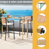 “3-Piece Patio Bar Table Set – Wicker Bar-Height Bistro Furniture with Table & Cushioned Chairs for Garden & Outdoor Spaces”