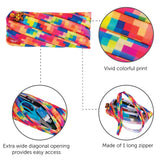 Washable Polyester Pencil Case – Extra Wide Diagonal Opening (Holds 30 Pens)
