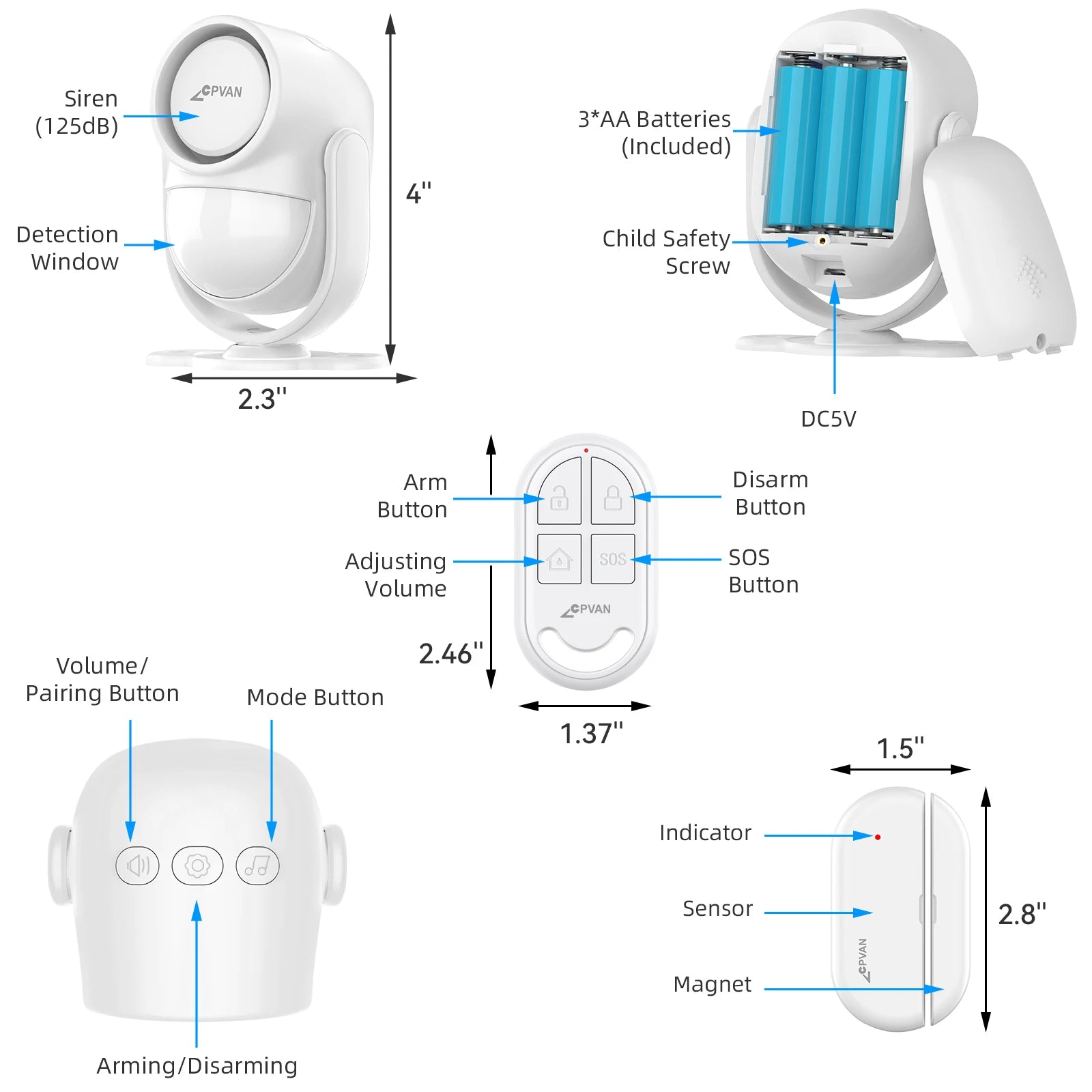 🏠 CPVAN Wireless Wi-Fi Motion Sensor – Tuya Infrared Detector Alarm for Smart Home Security & Burglar Protection