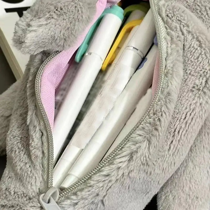 Cute Plush Shark Pencil Case – Large Capacity Stationery Storage Bag, Back-to-School Pen Pouch for Kids, School & Office Supplies