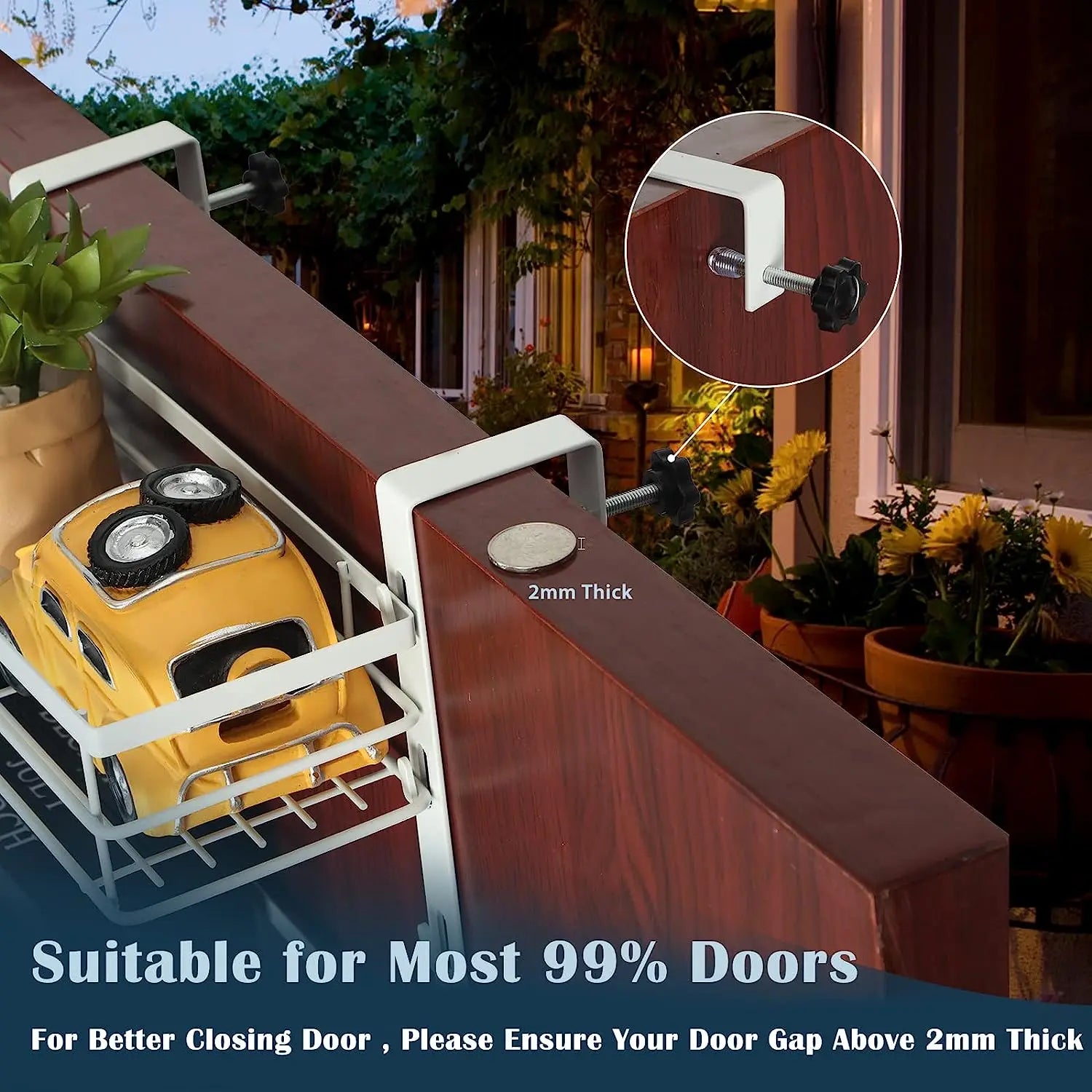 Behind-the-Door Waterproof & Rust-Proof Bathroom Basket – Over-Door Storage Organizer