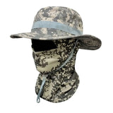 “Sun Hat & Balaclava Full Face Mask Set – Wide Brim Bucket Hat for Sun Protection, Fishing, Hiking & Camping”