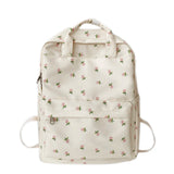 Floral Print Backpack with Pendant for Women & Girls – Large Capacity Student School & Travel Bookbag