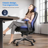 🪑 Ergonomic Office Chair with Footrest – Cushioned Seat, Adjustable Headrest, Lumbar Support & 3D Armrests