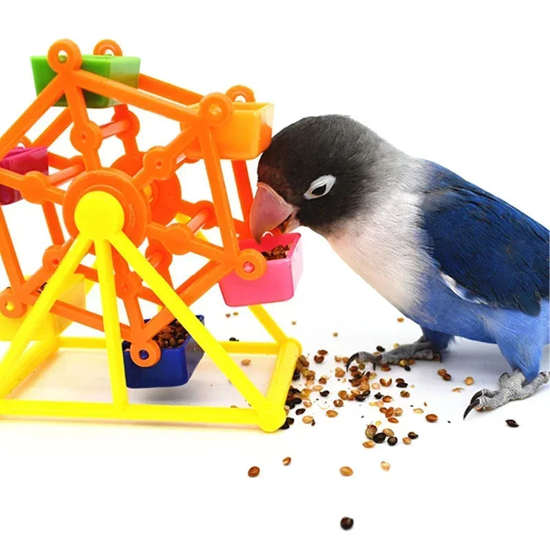 Bird Foraging Windmill Toy – Creative Rotating Parrot Feeder, Colorful Intelligence Training & Pecking Cage Toy