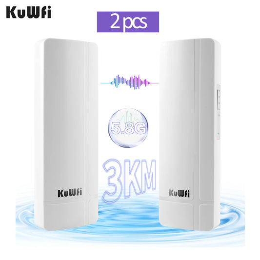 KuWFi Outdoor CPE Bridge – 900 Mbps 5.8 GHz Wi-Fi, 14 dBi Antenna, Gigabit Ethernet, 2–3 km Point-to-Point
