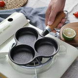 “3-Cup Cast Iron Egg & Pancake Frying Pan – Non-Stick Pre-Seasoned Cast Iron with Handle”