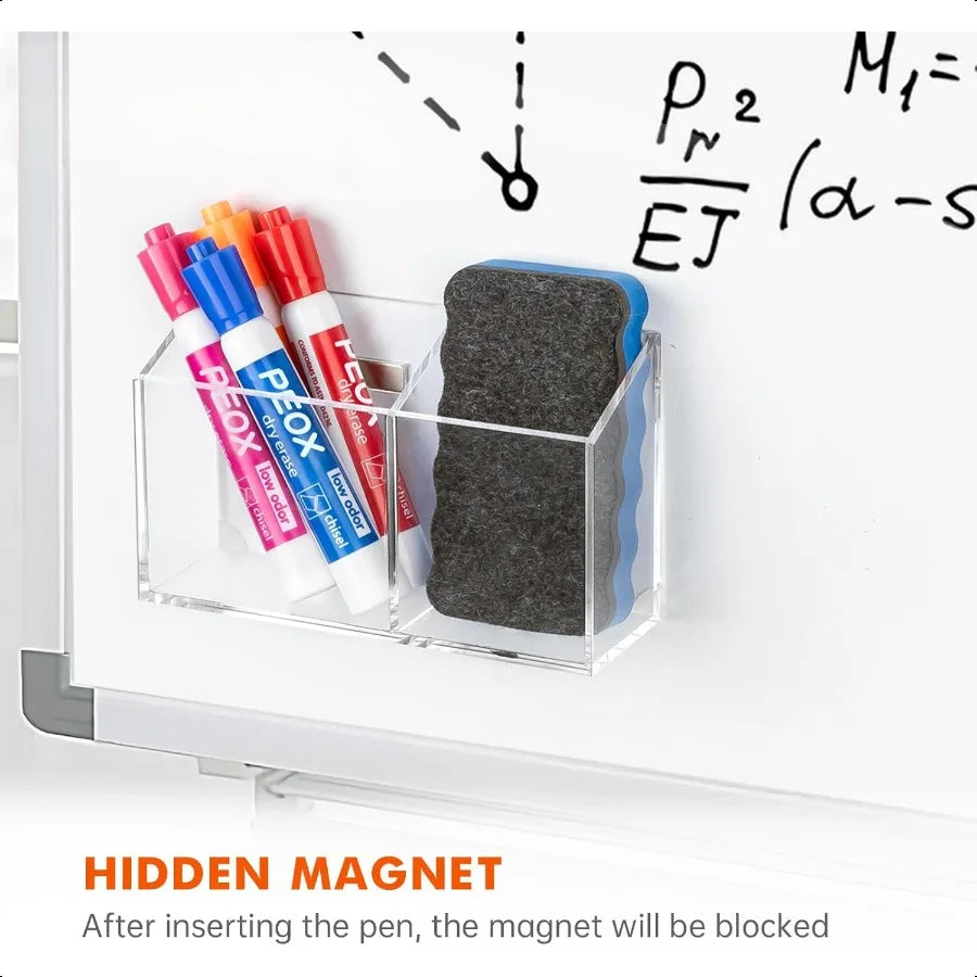 Magnetic Dry Erase Marker Holder – Non-Slip Acrylic Pen Organizer for Whiteboards, Fridge & Locker