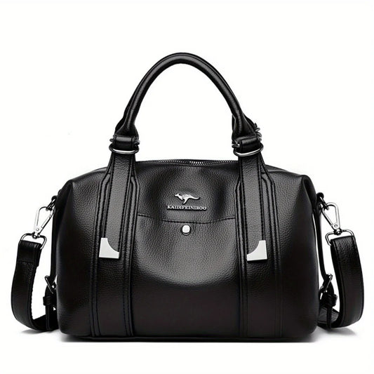 Women’s Classic 2-Way Leather Bag – Premium Soft PU Shoulder & Crossbody Pillow Tote for Business, Work & Daily Use