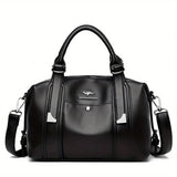 Women’s Classic 2-Way Leather Bag – Premium Soft PU Shoulder & Crossbody Pillow Tote for Business, Work & Daily Use