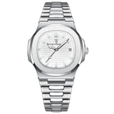 Poedagar Luxury Casual Men’s Watch – Square Dial, Stainless Steel, Luminous, Waterproof with Calendar & Gift Box