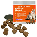 TenderTouch Omega-3 Fish Oil Supplement for Dogs & Cats – 240 Chews (2 × 180g Pack, 360g Total) for Skin, Coat, Joint & Heart Health