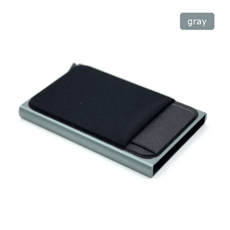 Slim Aluminum RFID Wallet – Automatic Pop-Up Credit Card Holder with Elastic Back Pouch 💳⚡