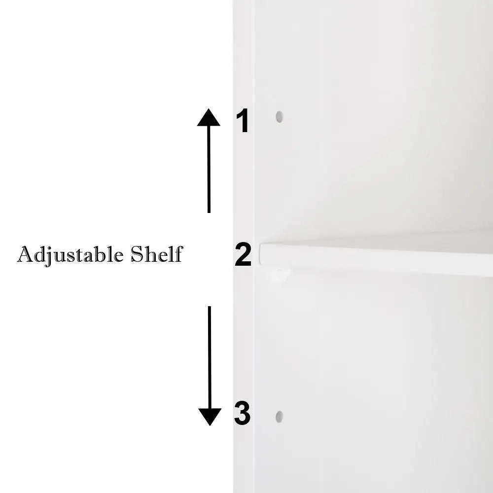 White Wall-Mounted Bathroom Cabinet with Mirror – Single Door Storage Unit