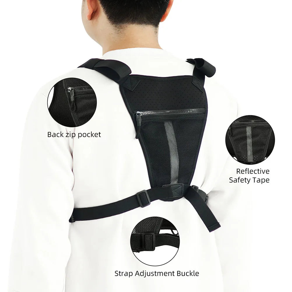 Sports Chest Bag – Large-Capacity Tactical Fanny Pack | Adjustable Breathable Chest Pouch for Workouts & Outdoor Exercise