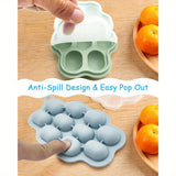 Baby Food Freezer Tray with Lid – 2 Pack Silicone Fruit & Breastmilk Storage Trays, Teether Popsicle Molds for Infants