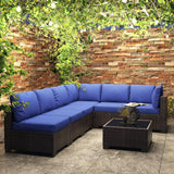 “7-Piece Modular Outdoor Furniture Set – PE Rattan Wicker Sectional Sofa with Cushions for Garden, Balcony & Patio”