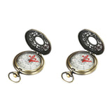 Vintage Bronze Pocket Compass – Retro Outdoor Hiking Navigation Tool & Kids Adventure Gift with Carabiner 🧭✨