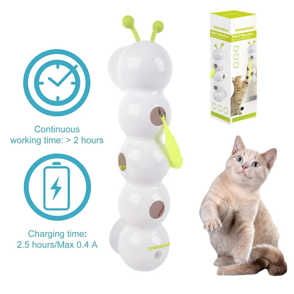 2025 Intelligent Interactive Cat Toy – Automatic Earthworm Pole with Popping Hole Design, Teasing Toy for Active Indoor Cats