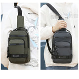 Men’s Large-Capacity Nylon Chest Bag – Lightweight Korean-Style Travel Crossbody Shoulder Backpack for Daily Use