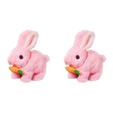 2Pcs Electric Bunny Toy Set – Cute Interactive Rabbit Plushies with Carrot, Walking Wiggle Ears Simulation Toys for Kids Gifts