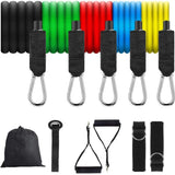 11-Piece Resistance Bands Set – Elastic Rubber Fitness Expander for Home Gym, Bodybuilding & Full-Body Strength Training