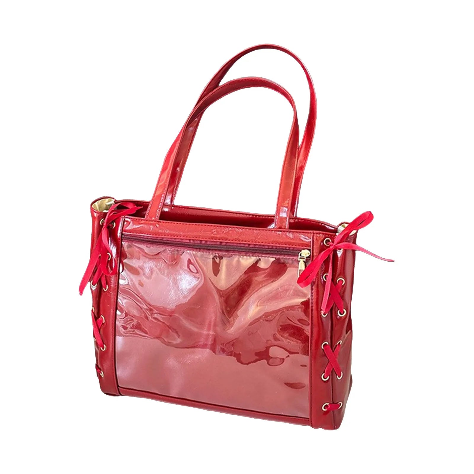 Bow-Ribbon Large Capacity Ita-Bag Shoulder Bag – PU Leather Japanese Kawaii Style