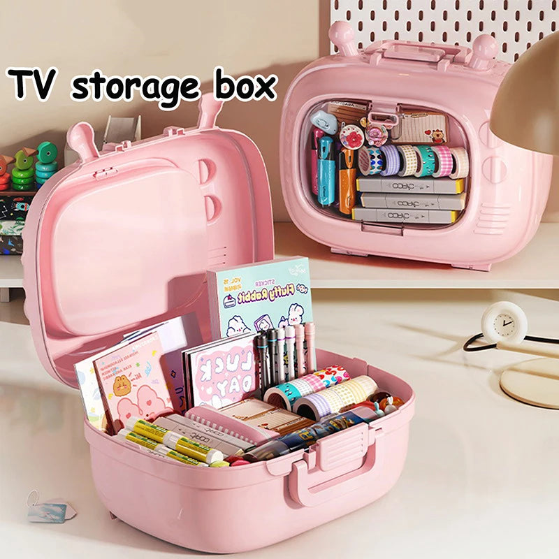 Large Capacity Desktop Storage Box – Multi-Compartment Organizer for Stationery & Accessories