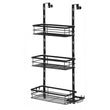 Over-Door Adjustable Rustproof Shower Caddy – Black Wall/door Mounted Organizer with Shelves & Hooks