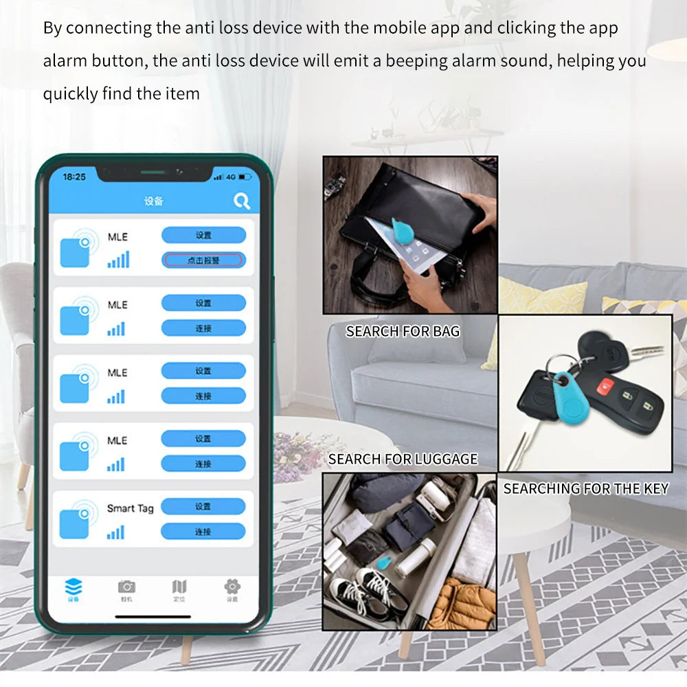 🔑 Bluetooth Anti-Lost Tracker – 2024 Smart Two-Way Search Alarm for Keys, Pets & Smartphones with Positioning