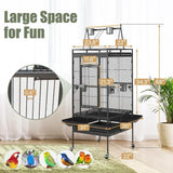 Playtop Parrot Cage – Heavy-Duty Wrought Iron Bird Cage with Rolling Stand, Large Pet Bird House for Parrots & Cockatiels
