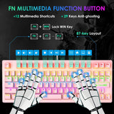 Mambasnake X Ziyou Lang K2 Wired Gaming Keyboard and Mouse Set – Mini 87-Key Mechanical Keyboard with Pink/Blue Switch & Precision Gaming Mouse