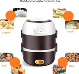 3-Layer Electric Lunch Box 2L – Portable Food Warmer & Bento Heating Container (110V / 200W)