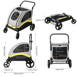 Premium Dog Stroller Pram – 4-Wheel Foldable Pet Jogger Wagon for Small, Medium & Large Dogs with Travel-Ready Design
